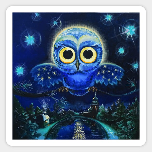 Images of Astrology: The Supermoon Owl Sticker by Lala Lotos